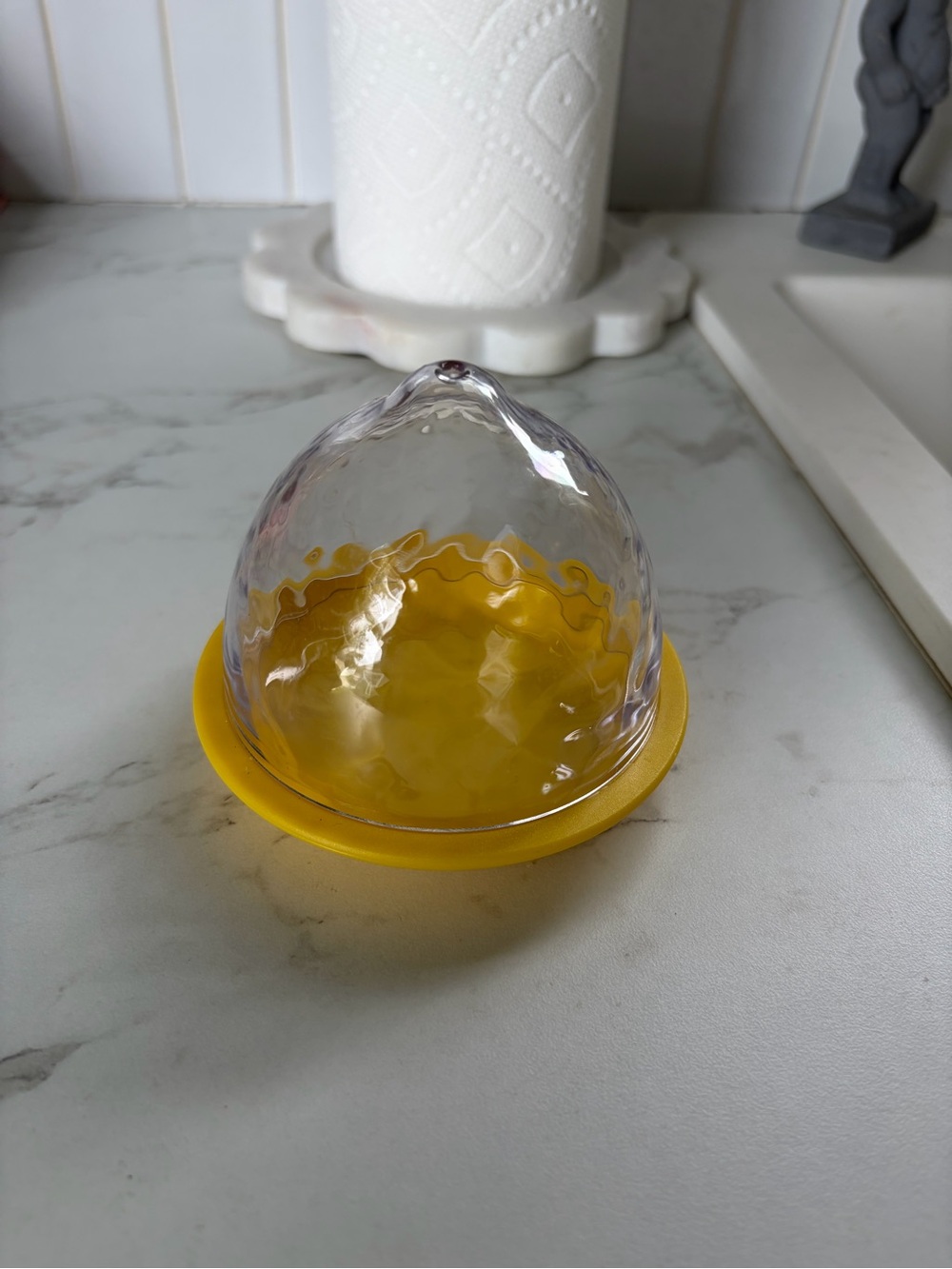 T.J.Maxx Clear Dome Food Cover with Yellow Base